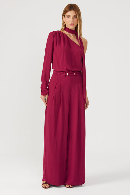Blusa assimétrica merlot Fato Básico