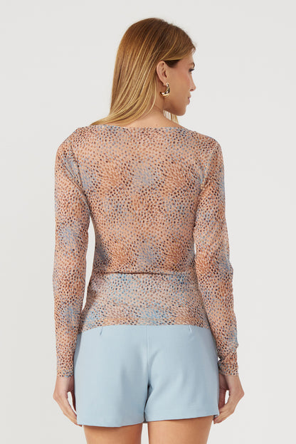 Blusa tule estampado natural Fato Básico