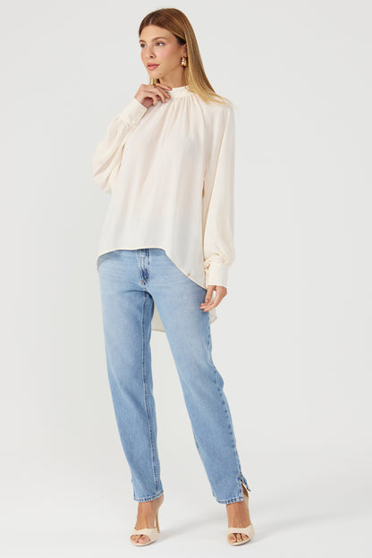 Blusa mullet manga longa aveia Fato Básico