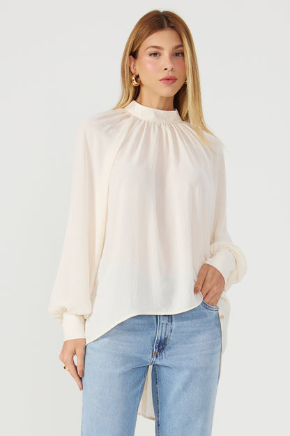 Blusa mullet manga longa aveia Fato Básico