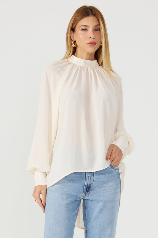 Blusa mullet manga longa aveia Fato Básico