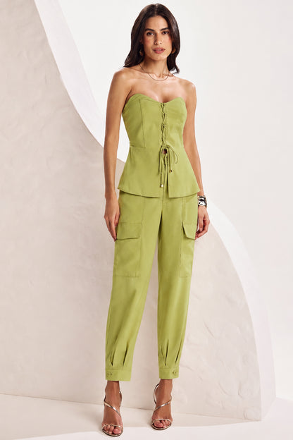Blusa sem alça amarração verde Fato Básico