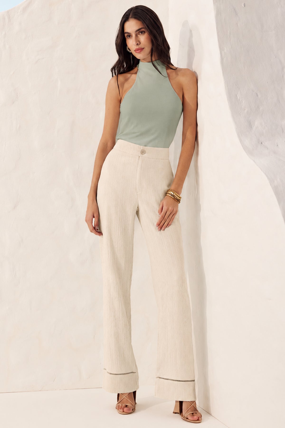 Blusa gola alta verde Fato Básico