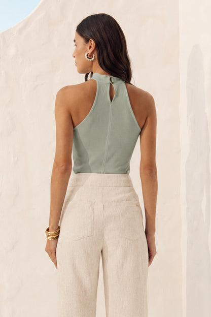 Blusa gola alta verde Fato Básico
