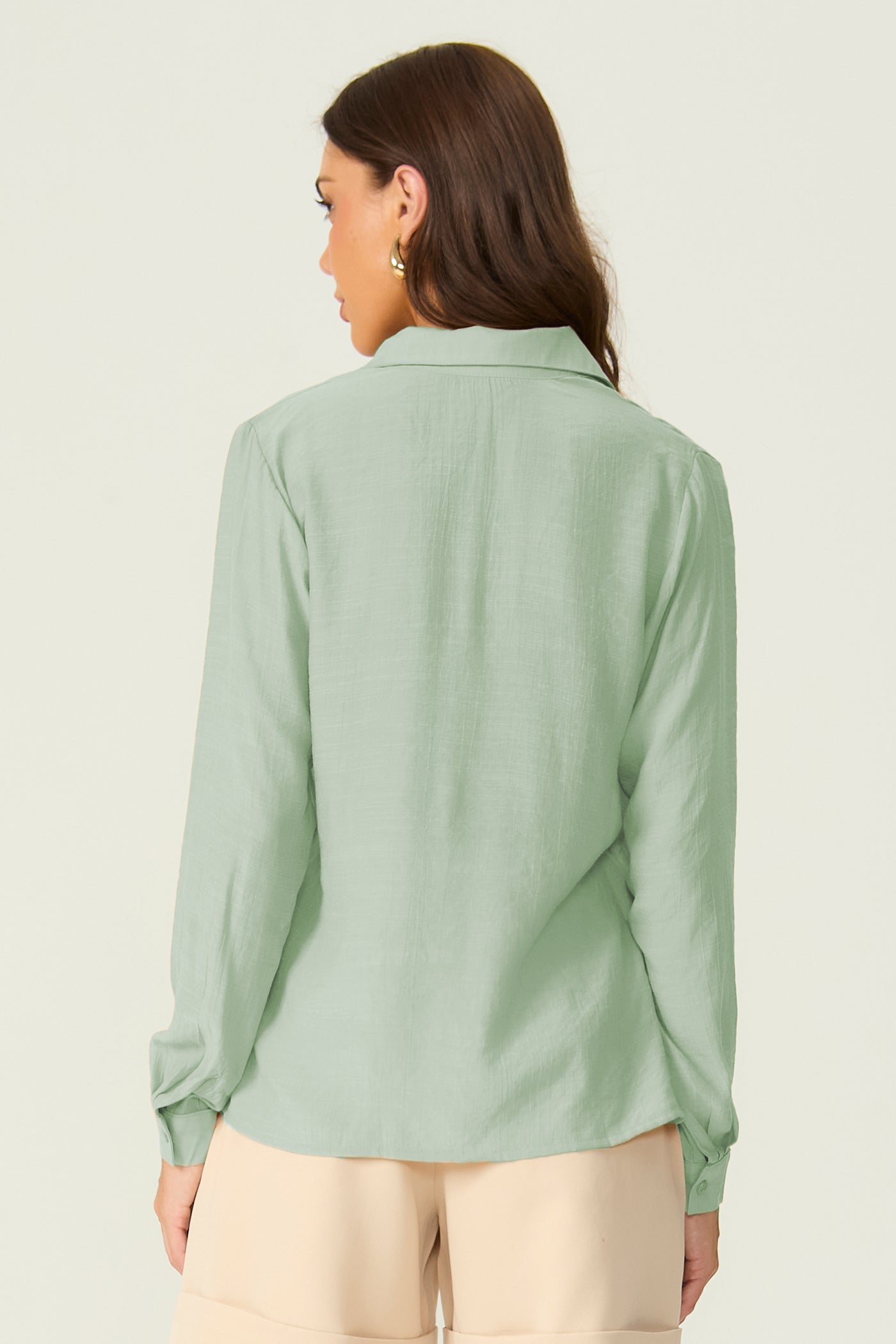 Camisa manga longa verde Fato Básico