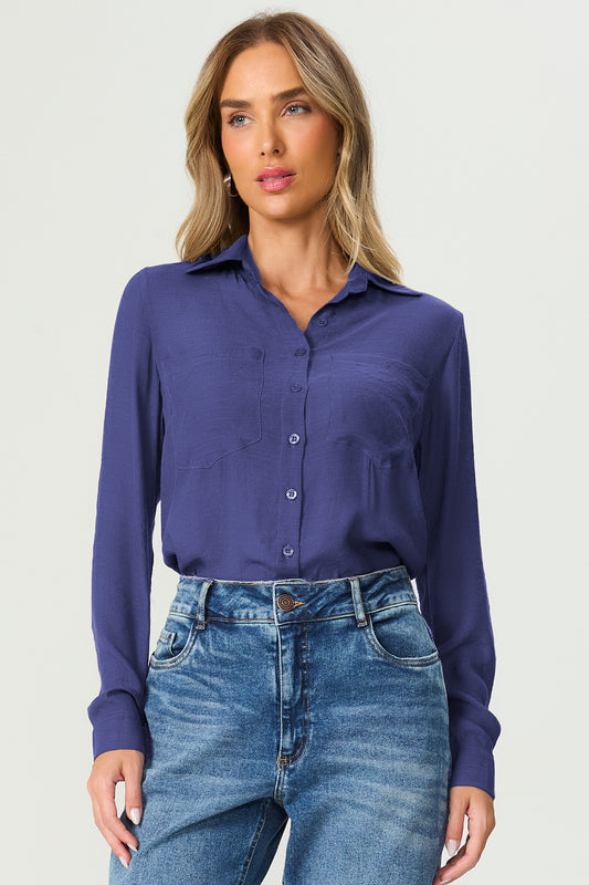 Camisa manga longa marinho Fato Básico