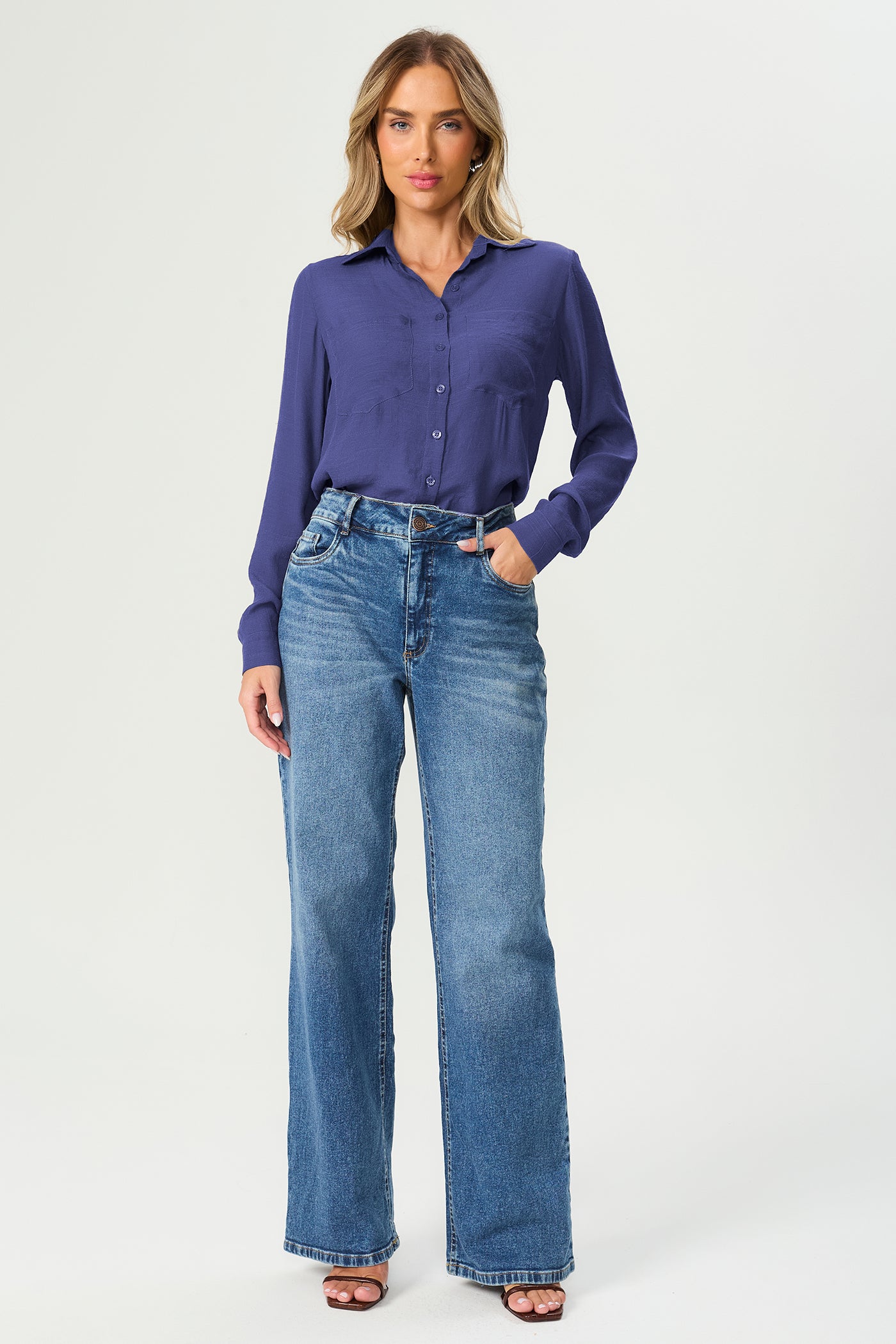 Camisa manga longa marinho Fato Básico