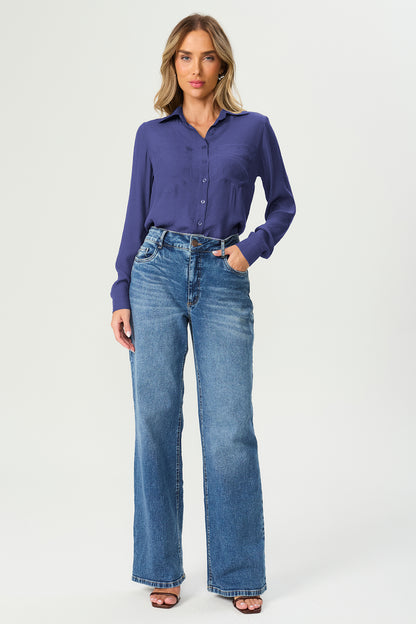 Camisa manga longa marinho Fato Básico