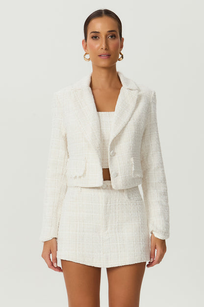 Blazer tweed brilho off white Fato Básico - FATO BÁSICO