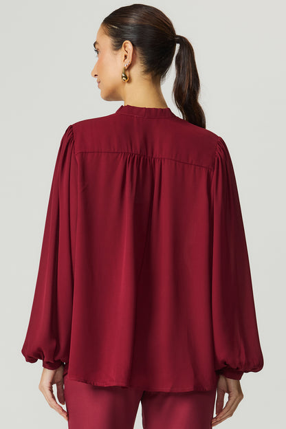 Camisa gola laço merlot Fato Básico