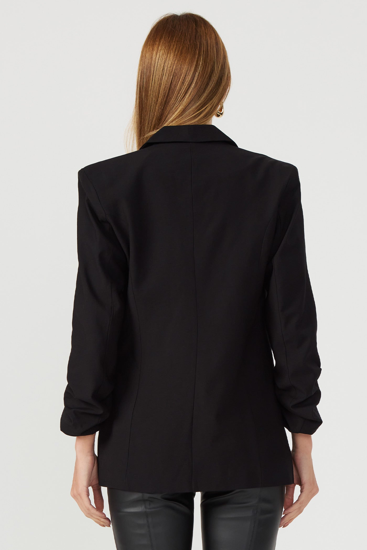 Blazer com pregas preto Fato Básico