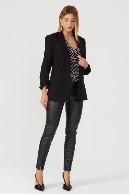 Blazer com pregas preto Fato Básico