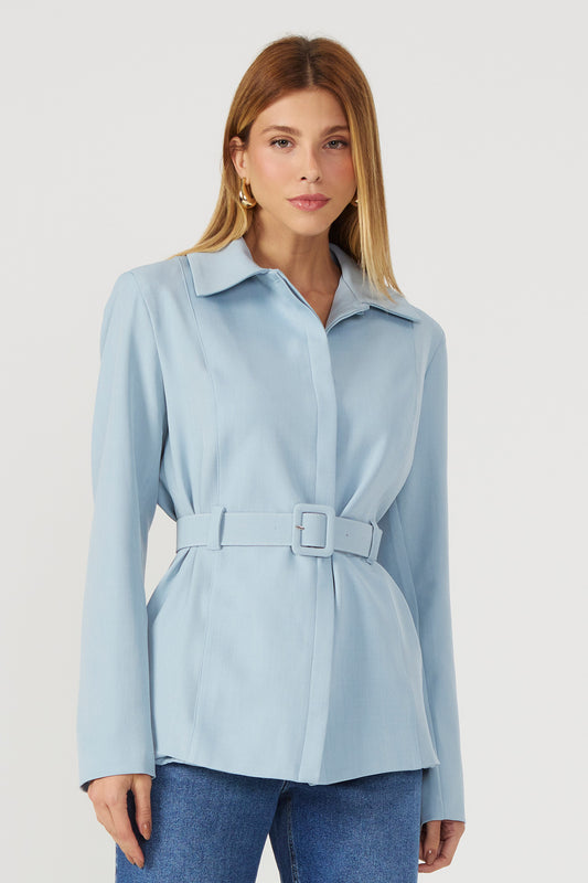 Casaco alfaiataria azul Fato Básico