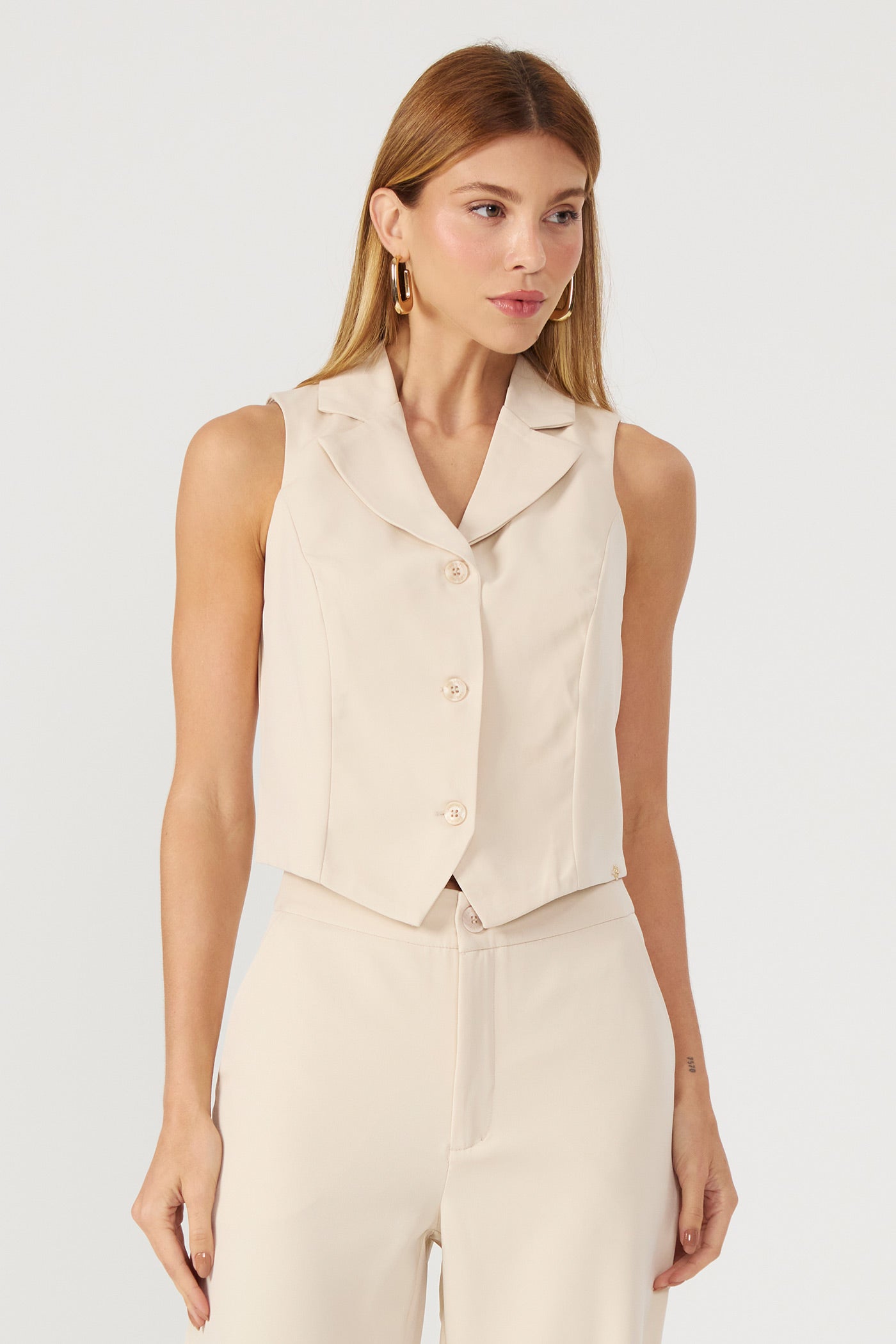 Colete alfaiataria aveia Fato Básico