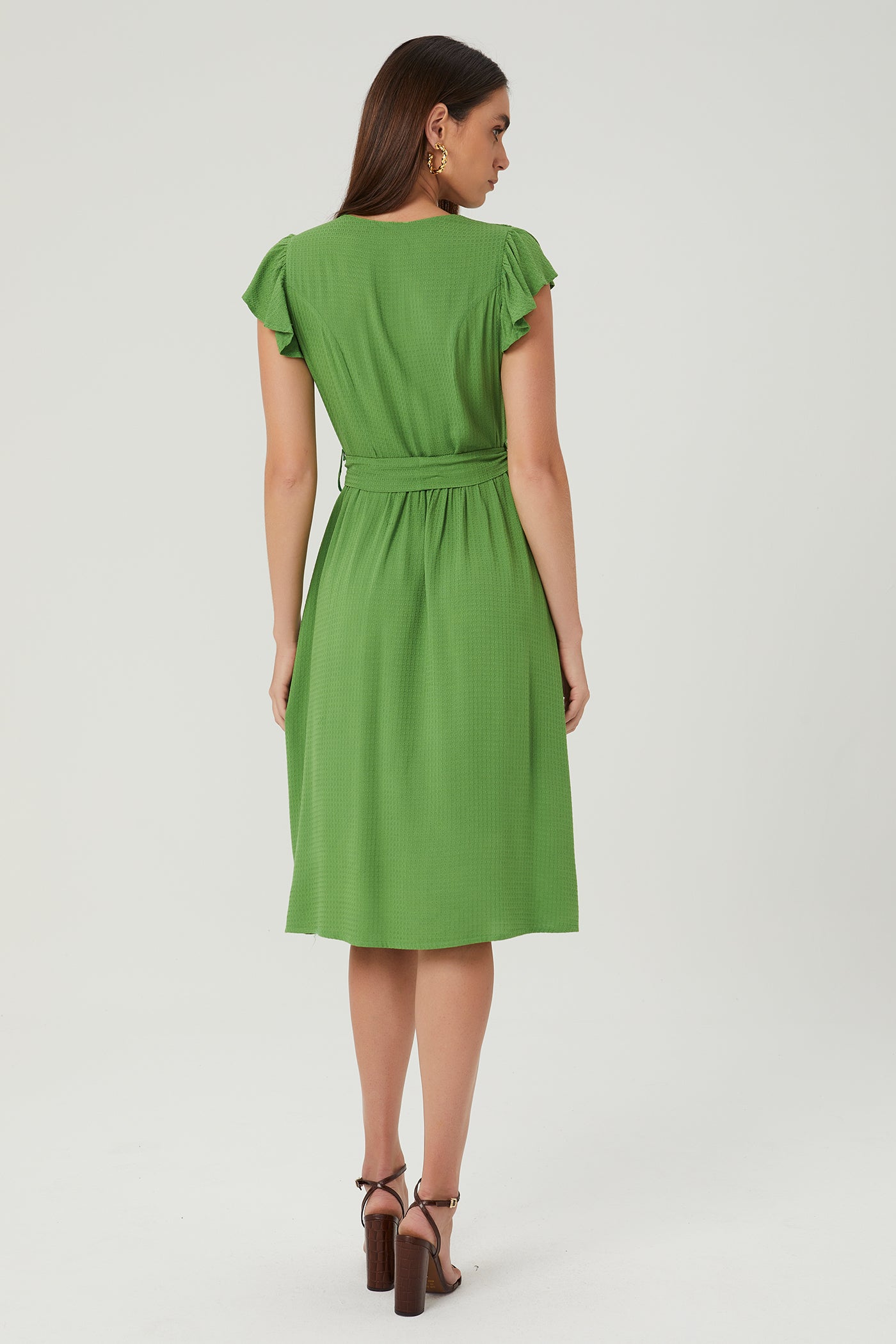 Vestido chemise com bolso verde Fato Básico - FATO BÁSICO