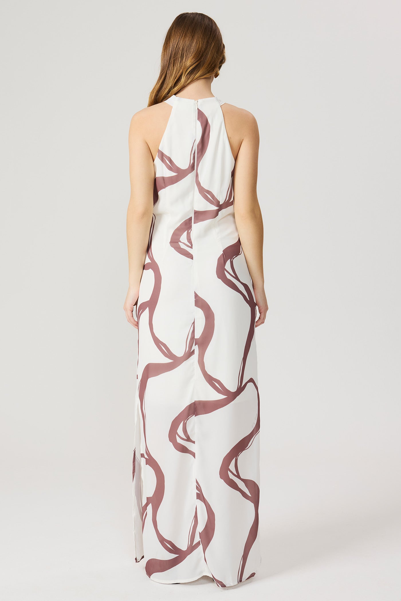 Vestido longo estampado Fato Básico
