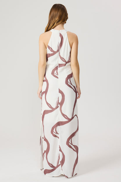 Vestido longo estampado Fato Básico