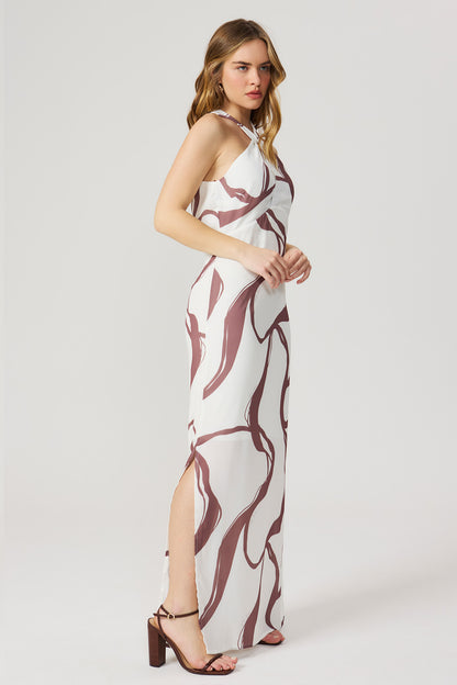Vestido longo estampado Fato Básico