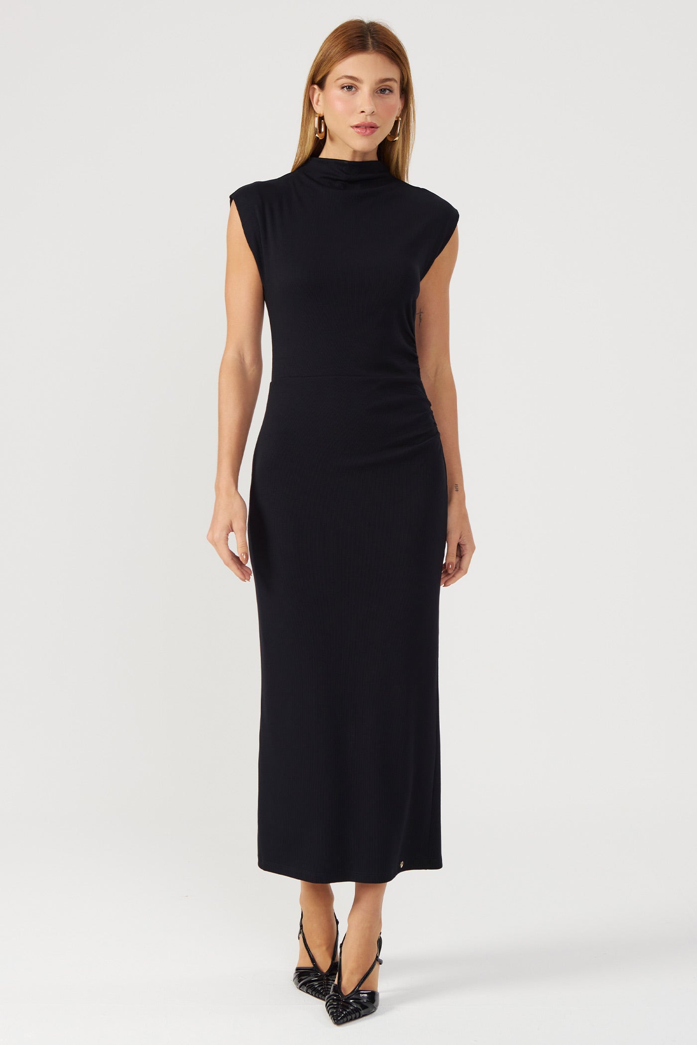 VESTIDO FRANZIDO LATERAL
