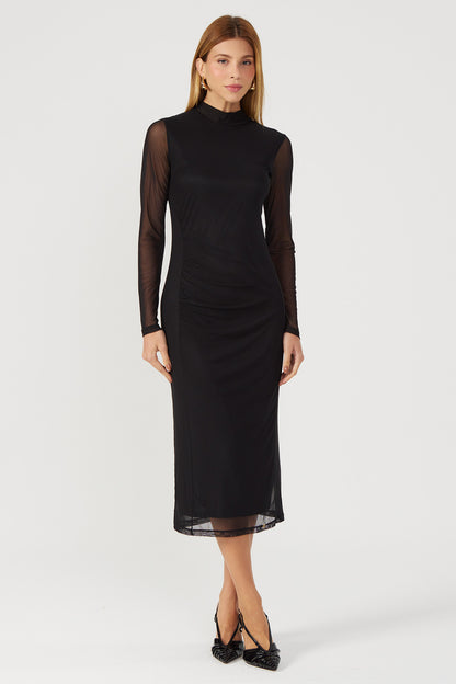 Vestido tule liso preto Fato Básico
