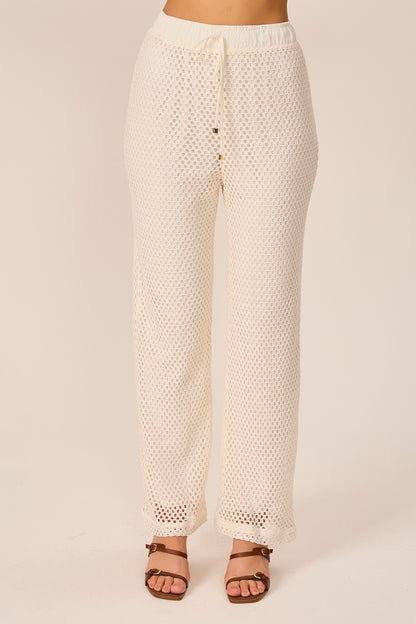 Calça crochet off white Fato Básico