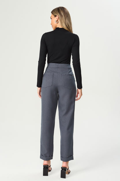 Calça alfaiataria cinza Fato Básico