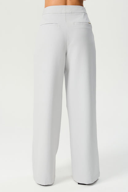 Calça wide leg alfaiataria gelo Fato Básico