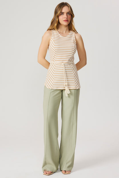 Calça wide leg verde Fato Básico