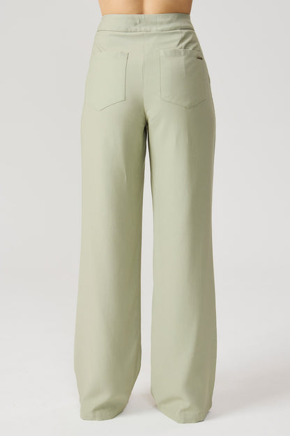 Calça wide leg verde Fato Básico