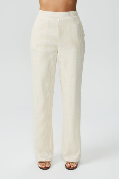 Calça wide leg baunilha Fato Básico