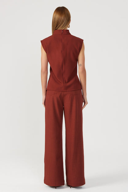 Calça pantalona malbec Fato Básico