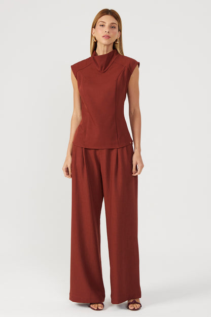 Calça pantalona malbec Fato Básico
