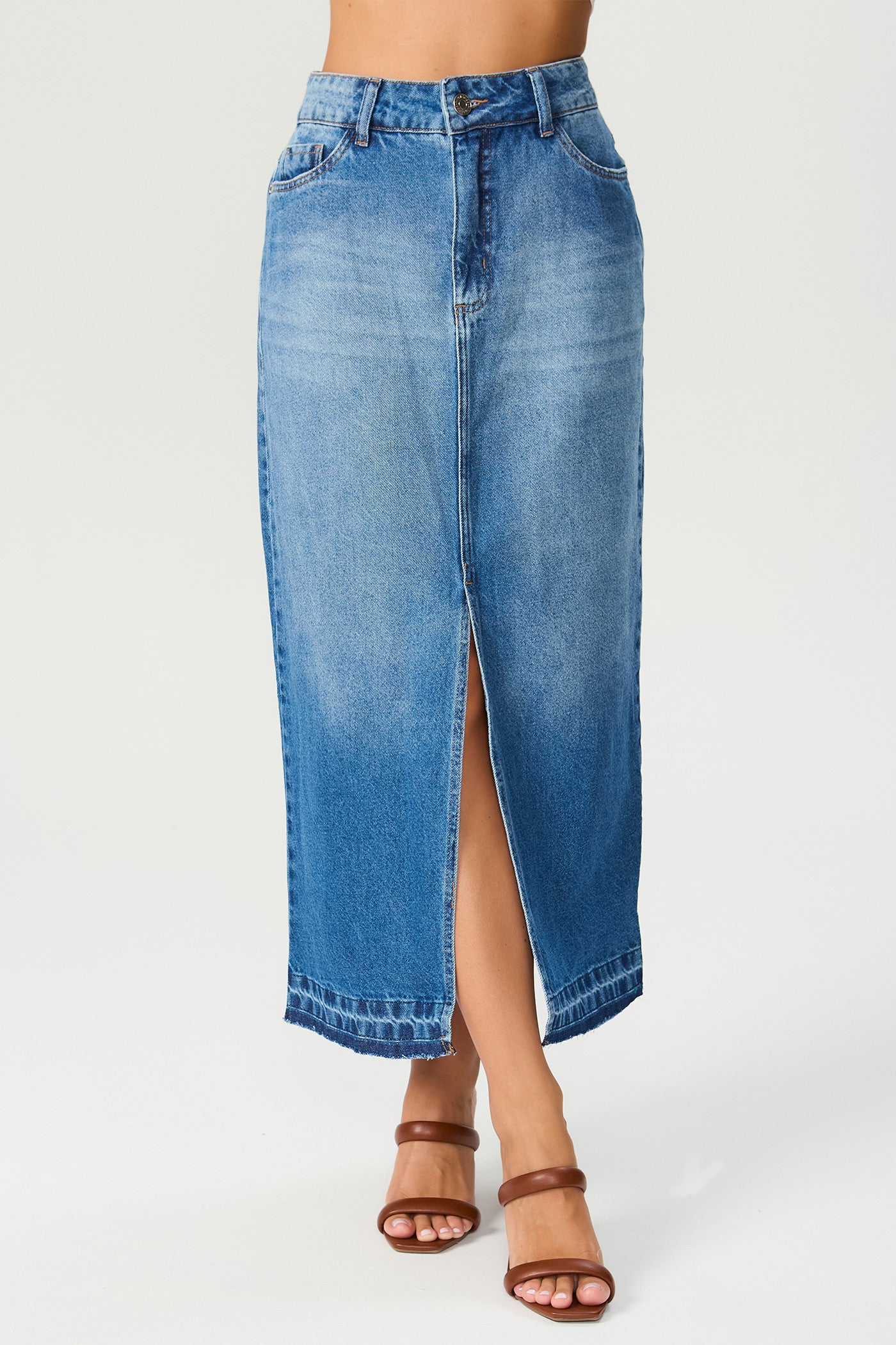Saia jeans coluna Fato Básico