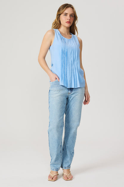 Calça reta lavagem vintage