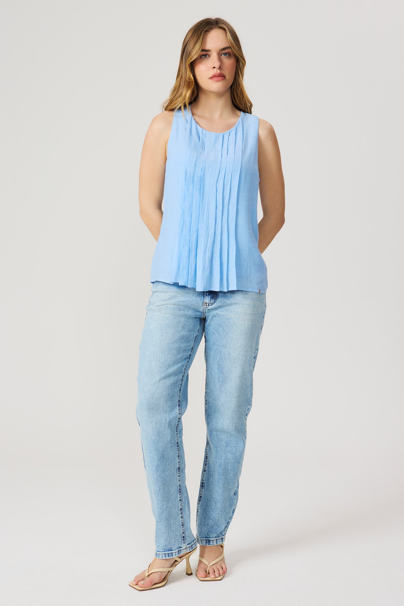 Calça reta lavagem vintage