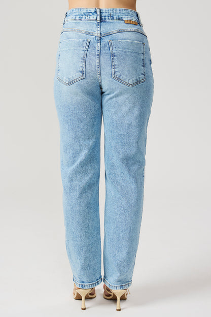 Calça reta lavagem vintage