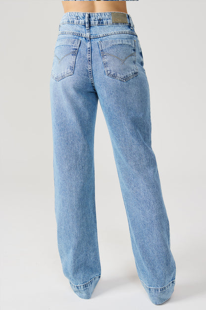 Calça jeans wide leg Fato Básico