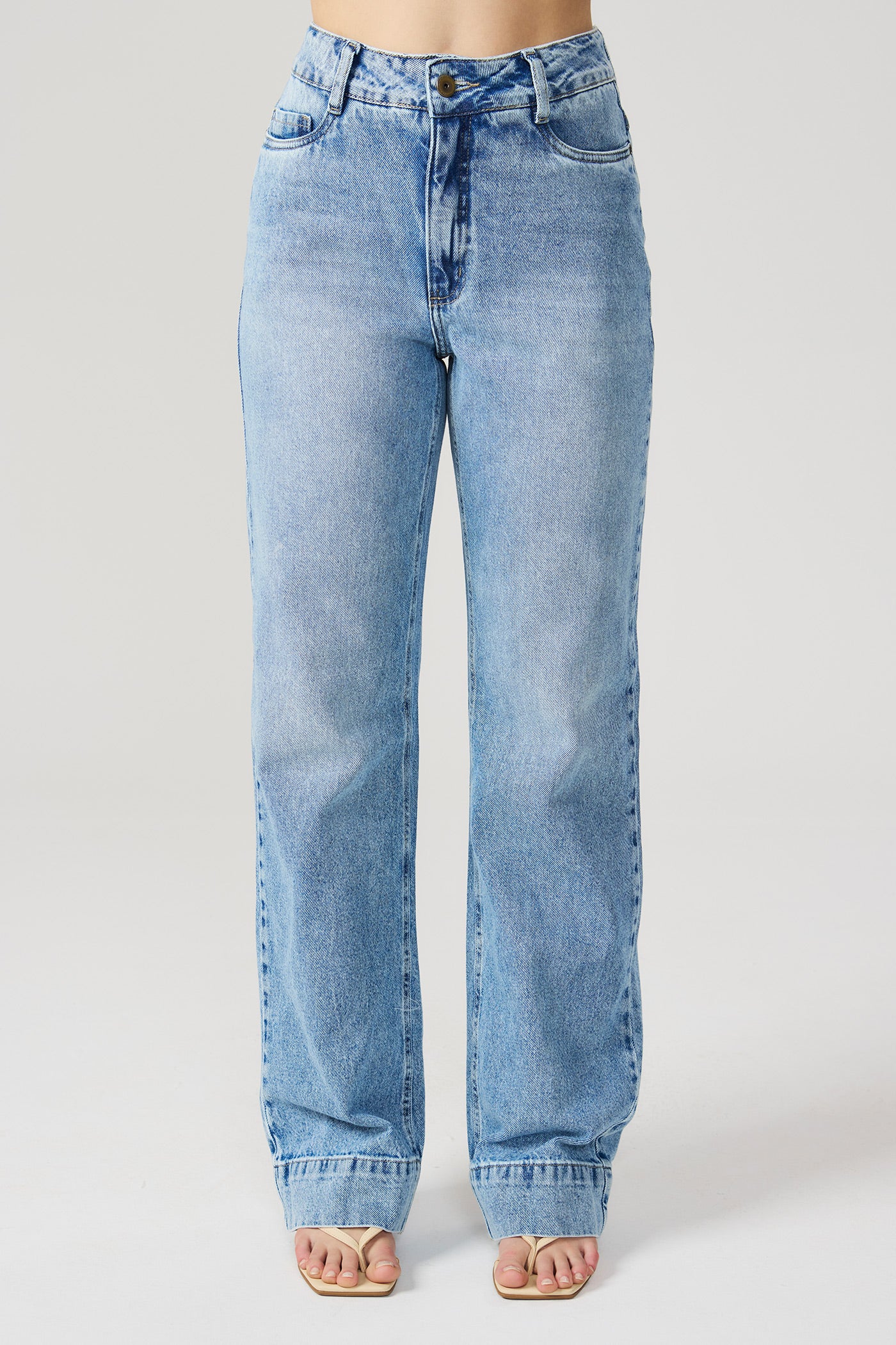 Calça jeans wide leg Fato Básico