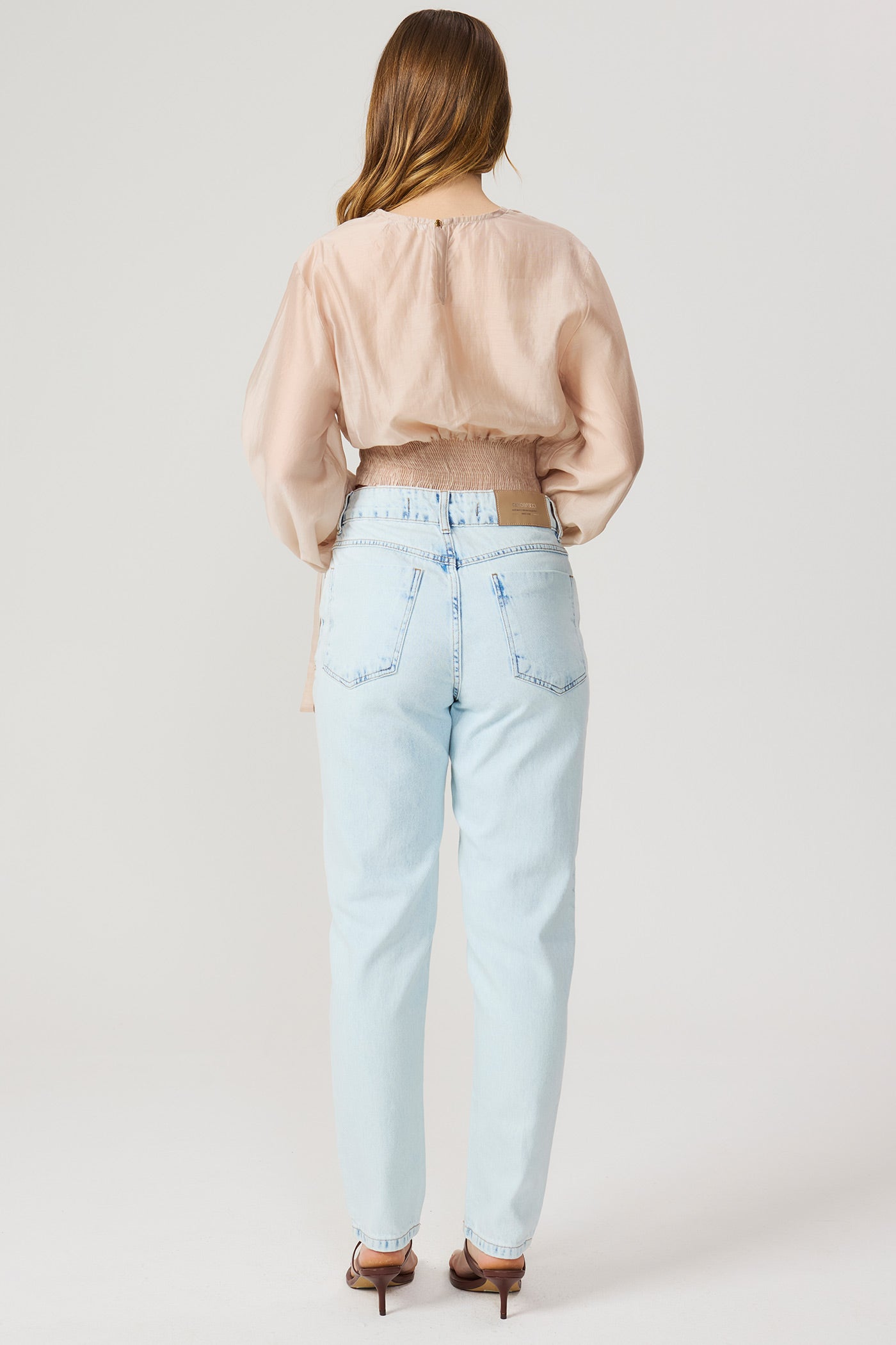 Calça jeans reta lavação clara Fato Básico