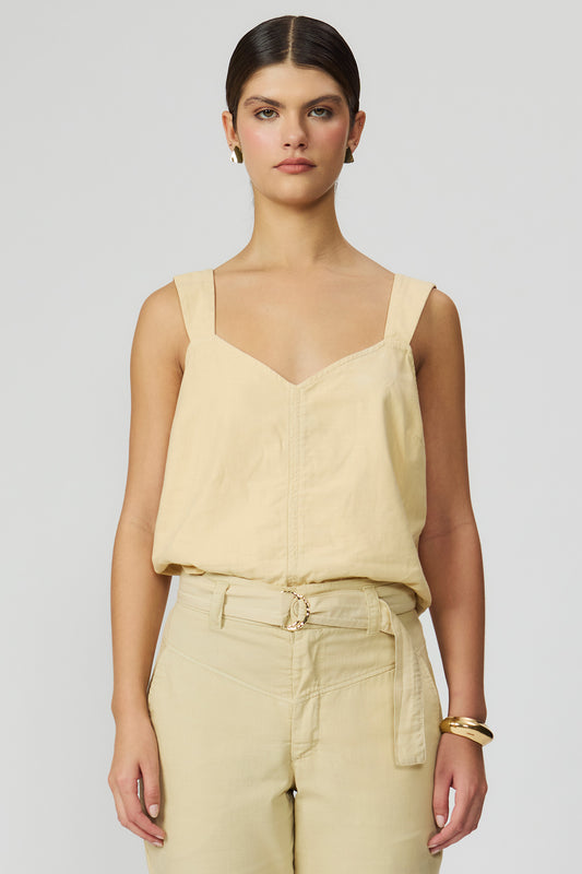 Blusa alças amarelo manteiga Fato Básico