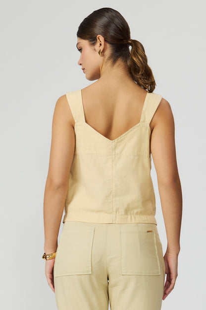 Blusa alças amarelo manteiga Fato Básico