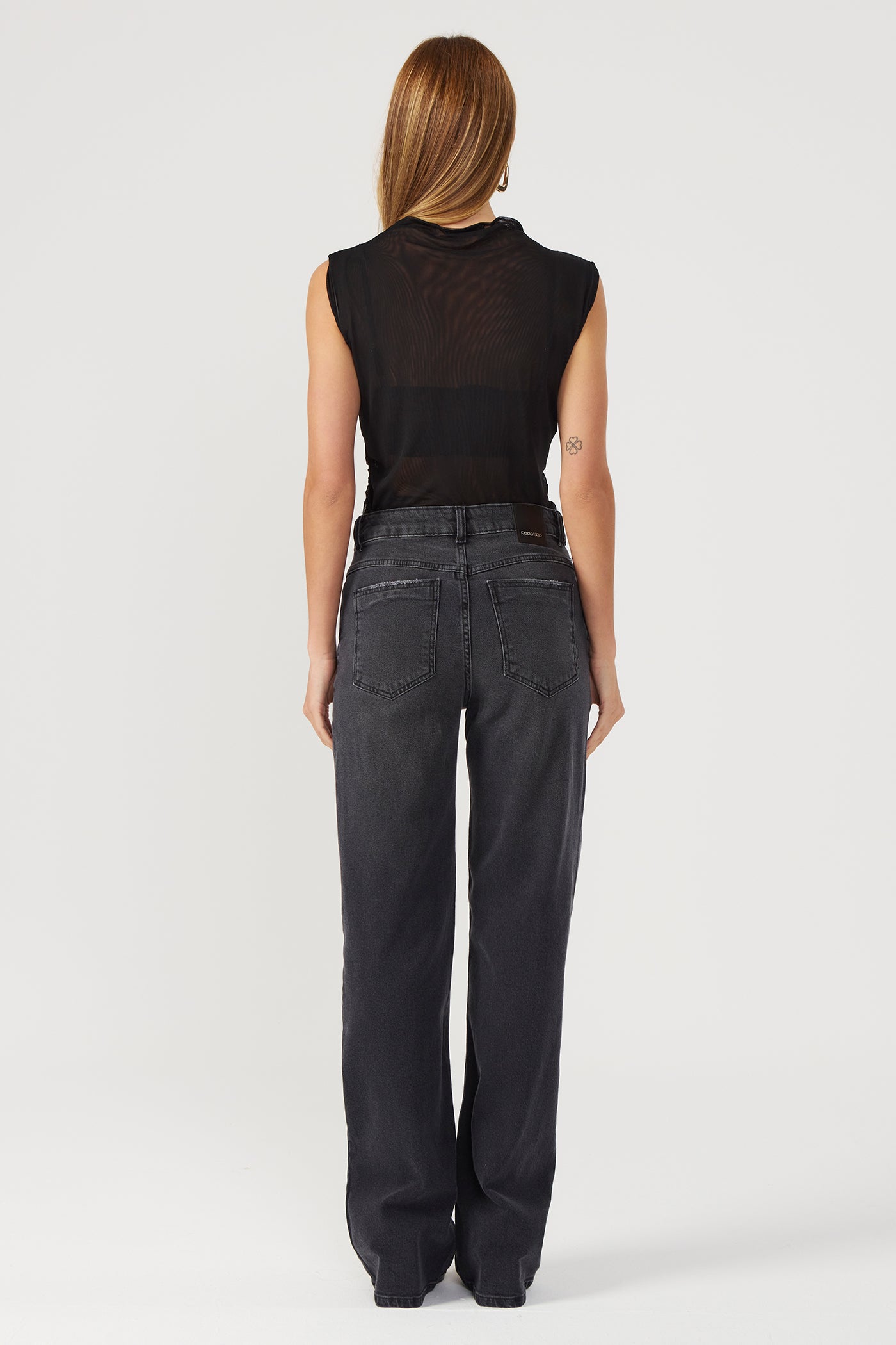 Calça wide leg black Fato Básico