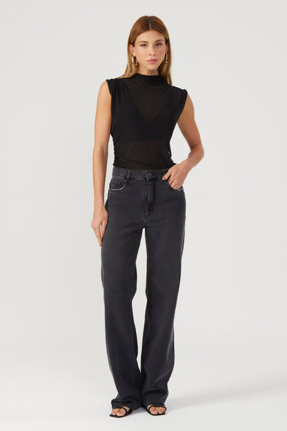 Calça wide leg black Fato Básico