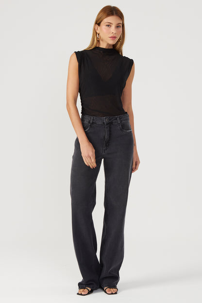 Calça wide leg black Fato Básico