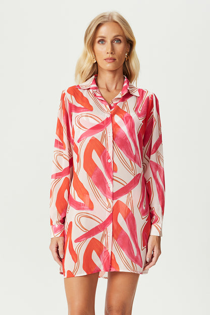 Camisa estampada allure rosa Fato Básico - FATO BÁSICO