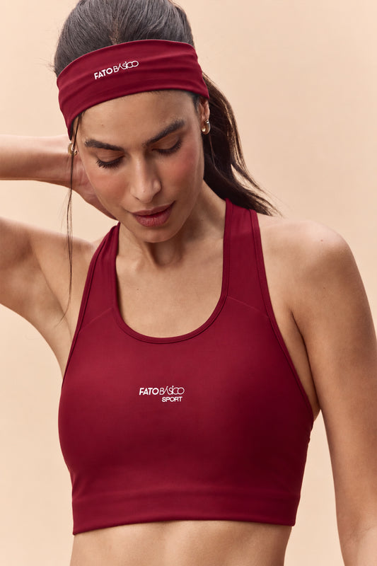 Top decote nadador classic bordô Fato Básico