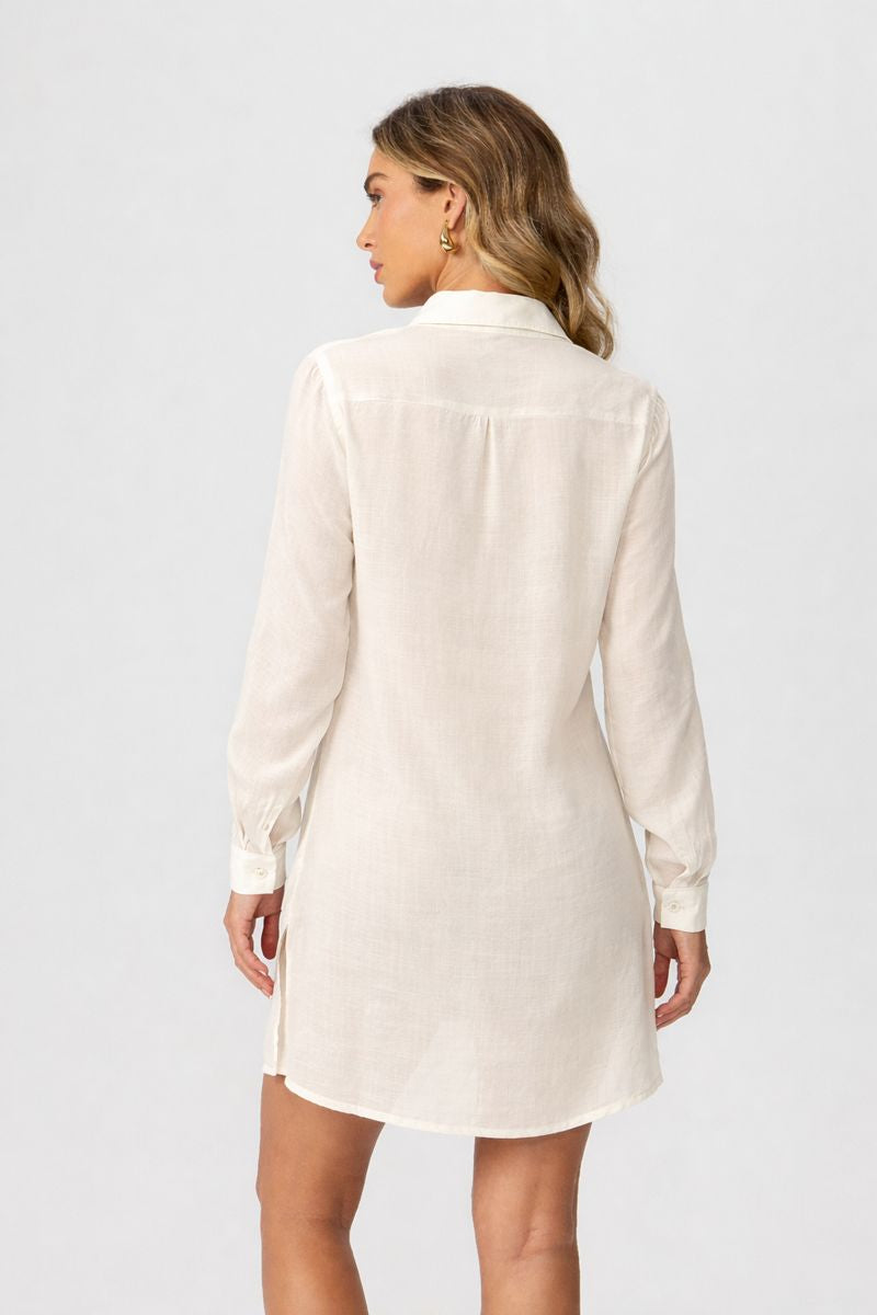 Camisa saída de praia baunilha Fato Básico