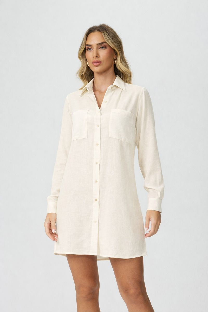 Camisa saída de praia baunilha Fato Básico