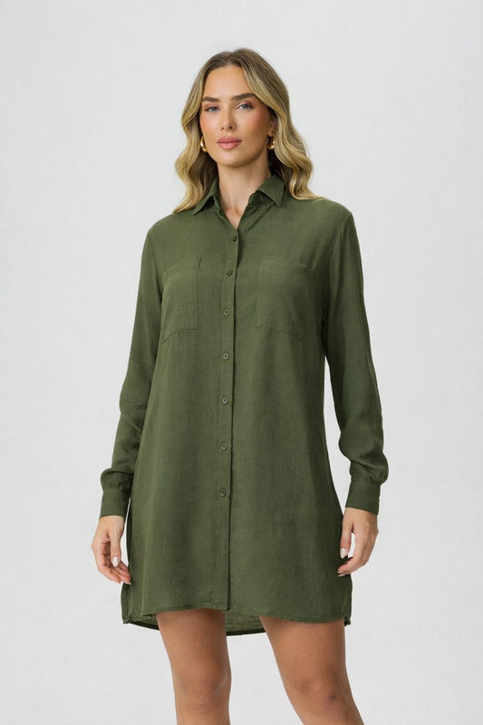 Camisa saída de praia verde Fato Básico